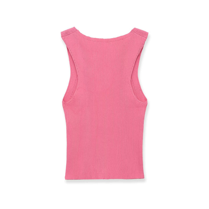 Dame V-hals rib top Skovae