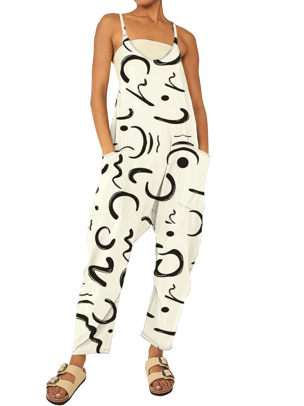 Dame jumpsuit med unikt grafikdesign Stilla