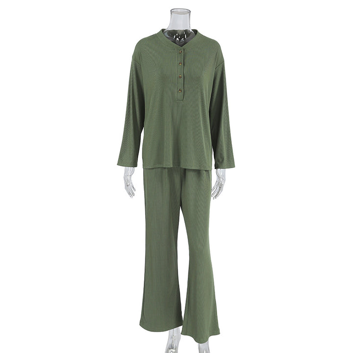 Dame elegant pyjamases med knapbar overdel og afslappede bukser Stilla