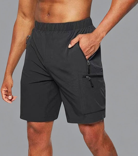 Herrer komfortable fritids-short med elastisk talje og praktiske lynlåslommer Stilla