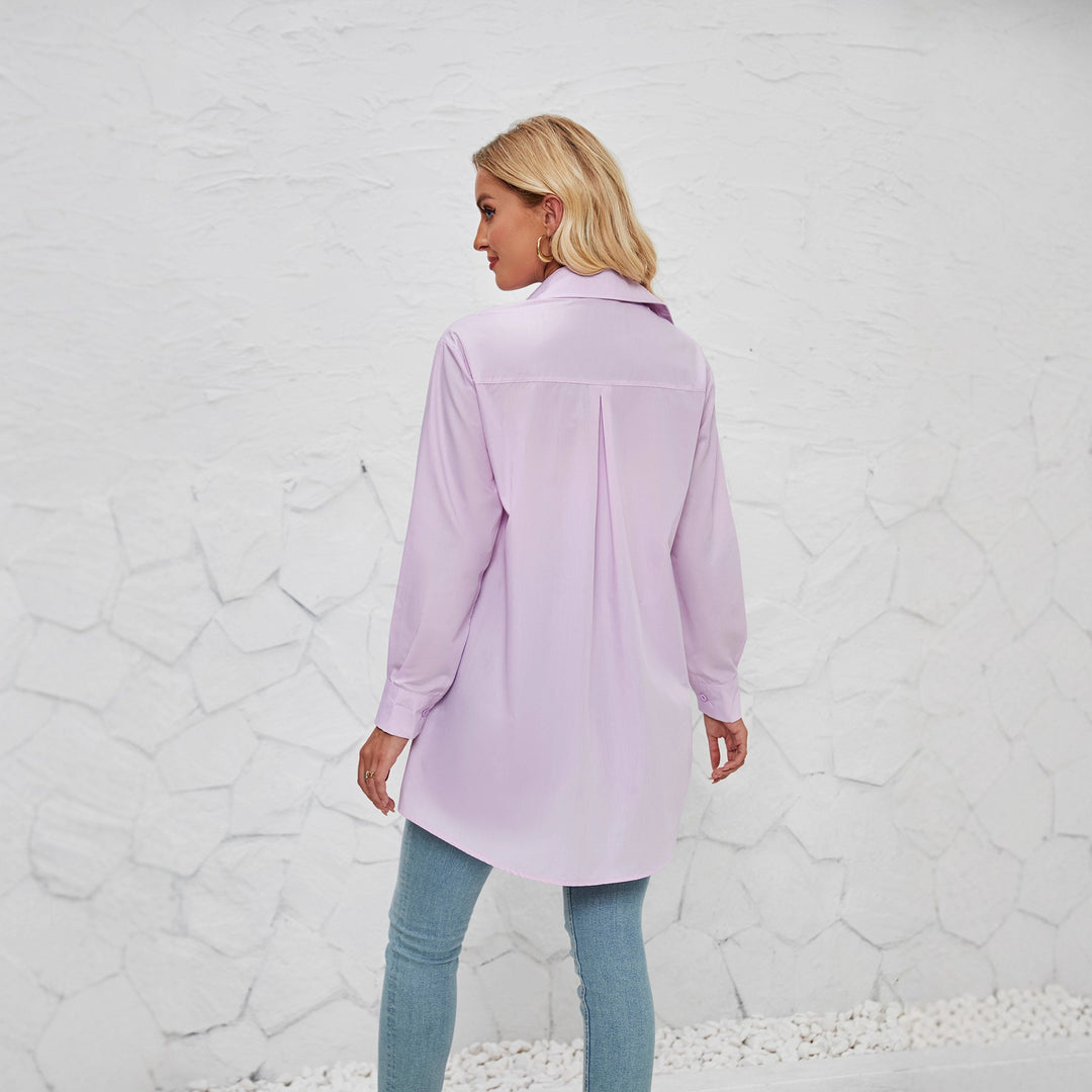 Kvinder Langærmet Bluse Skjorte med Moderne Snit og Elegante Detaljer Stilla