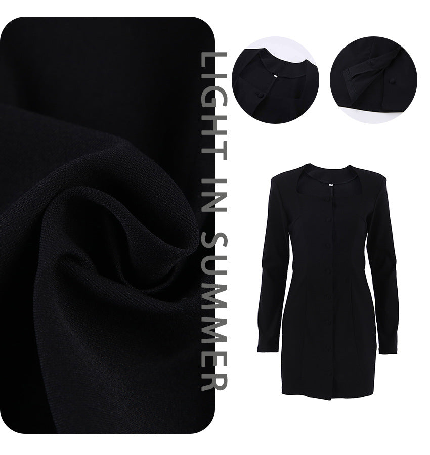 Dame Blazer-kjole med elegant snit og knapdetaljer Stilla