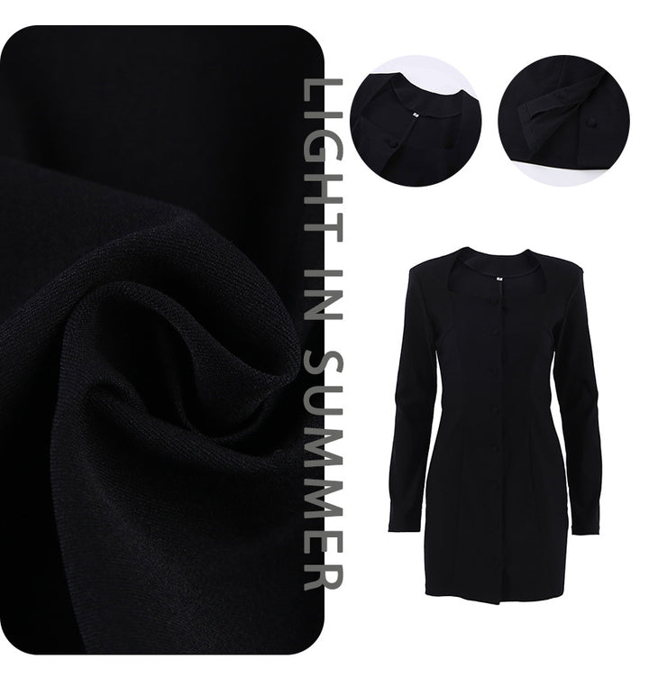 Dame Blazer-kjole med elegant snit og knapdetaljer Stilla