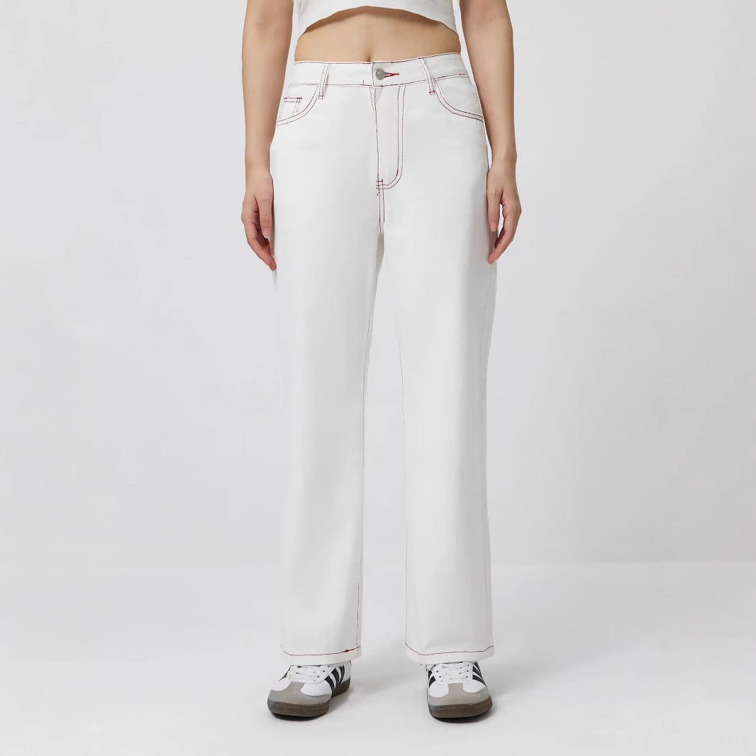 Damer elegante jeans med frugtbroderi Stilla