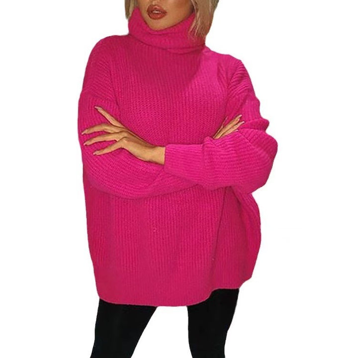 Damer Oversized Rullekravepullover i blød strik Stilla
