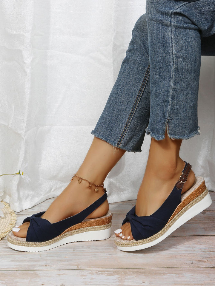 Dame Wedge-sandaler med elegant knude og komfortabelt fodseng Stilla