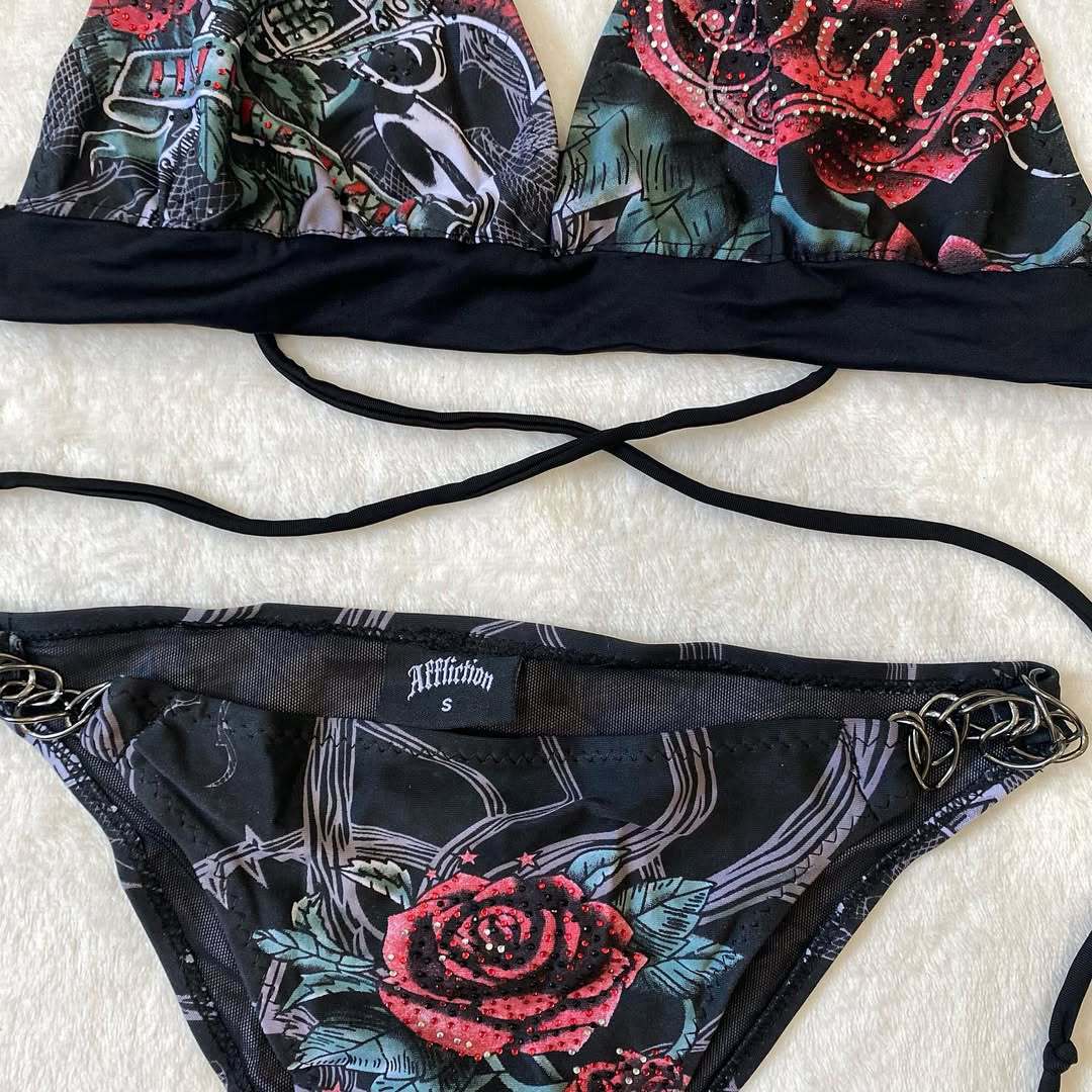 Dame bikini-sæt med unik grafisk design Skovae