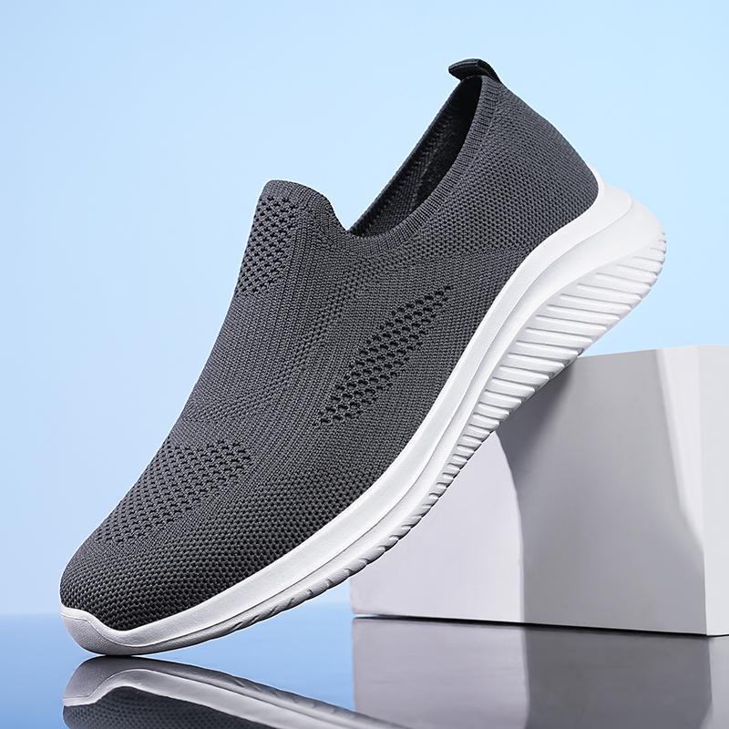 Herrer Lette Slip-On Sport Sneakers med Åndbart Strikkedesign Stilla