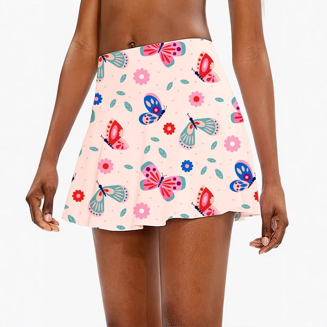 Femme Performance Sommerfugletryk Skort Stilla