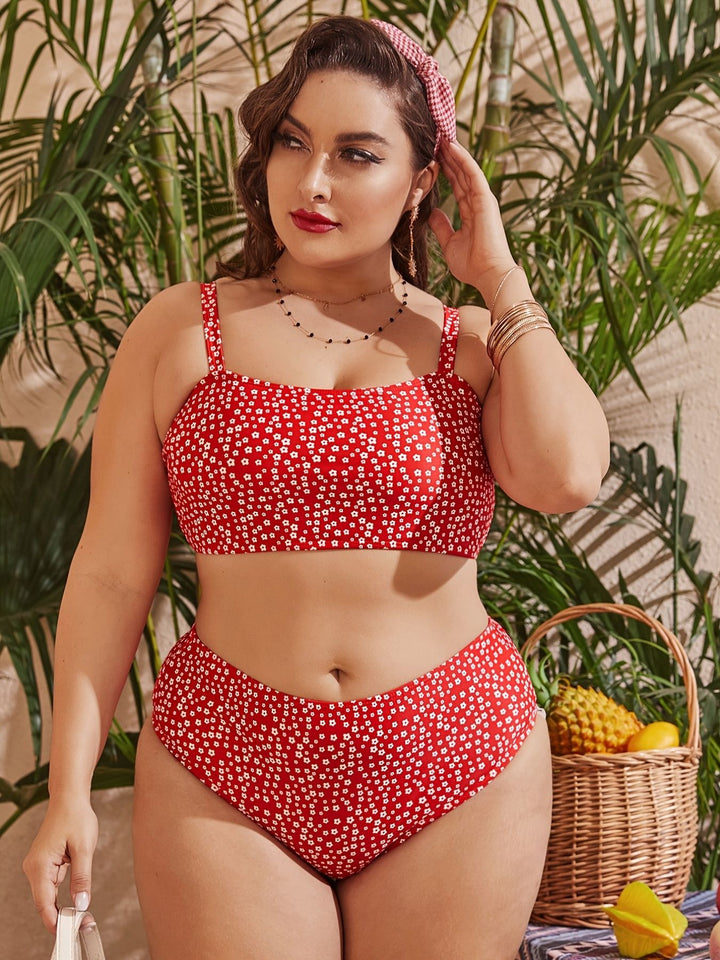 Dame Højskåret bikini med legende prikdesign Skovae