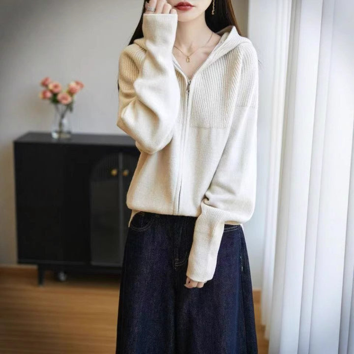 Kvinders hoodie cardigan med lynlås Stilla
