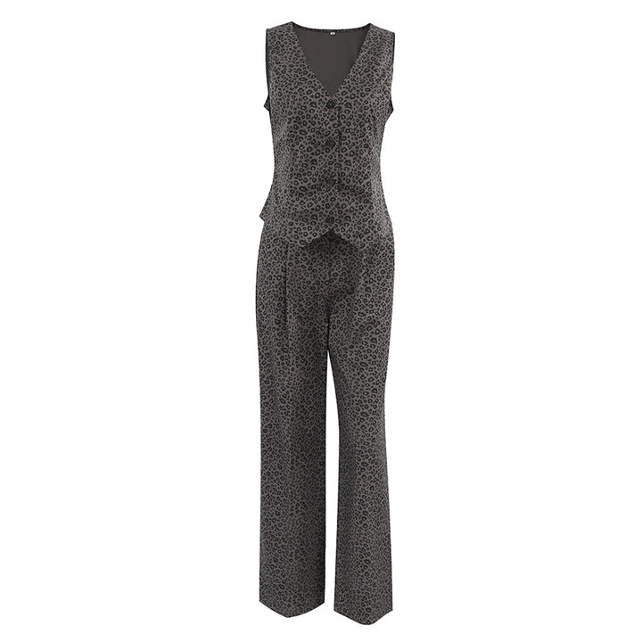 Dame Elegant Jumpsuit med moderne Leopardmønster og komfortable Vidder Stilla