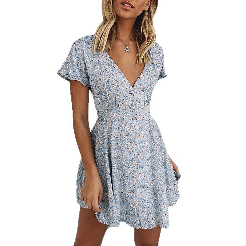 Dame Elegante Floral Mini Kjole Stilla