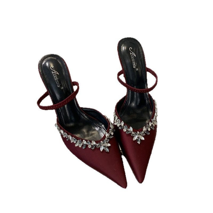 Dame Slingback Pumps med elegante strassdekorationer Stilla