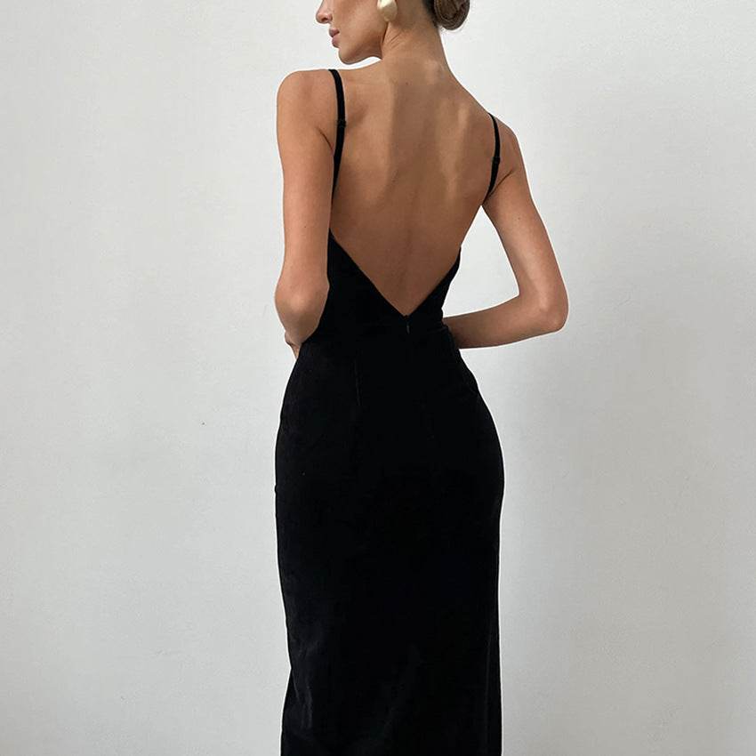 Dame elegant, figursyet aften kjole med slids Stilla