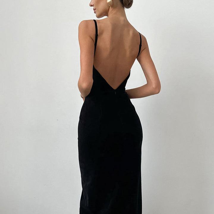 Dame elegant, figursyet aften kjole med slids Stilla