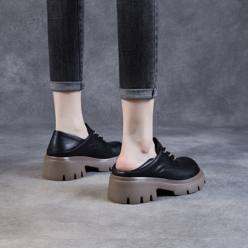 Dame Chunky Platform Oxfords med stilige snørebånd Stilla