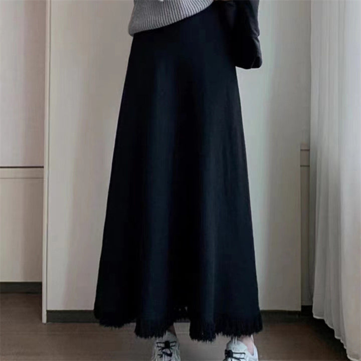 Damer elegant midi nederdel med frynser Stilla