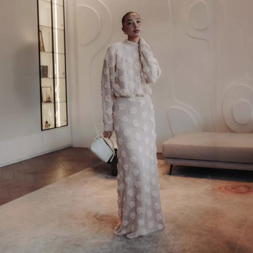 Dame Elegant broderet Maxikjole Skovae
