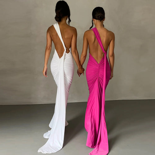 Damer Elegant One-Shoulder Aftenkjole Skovae