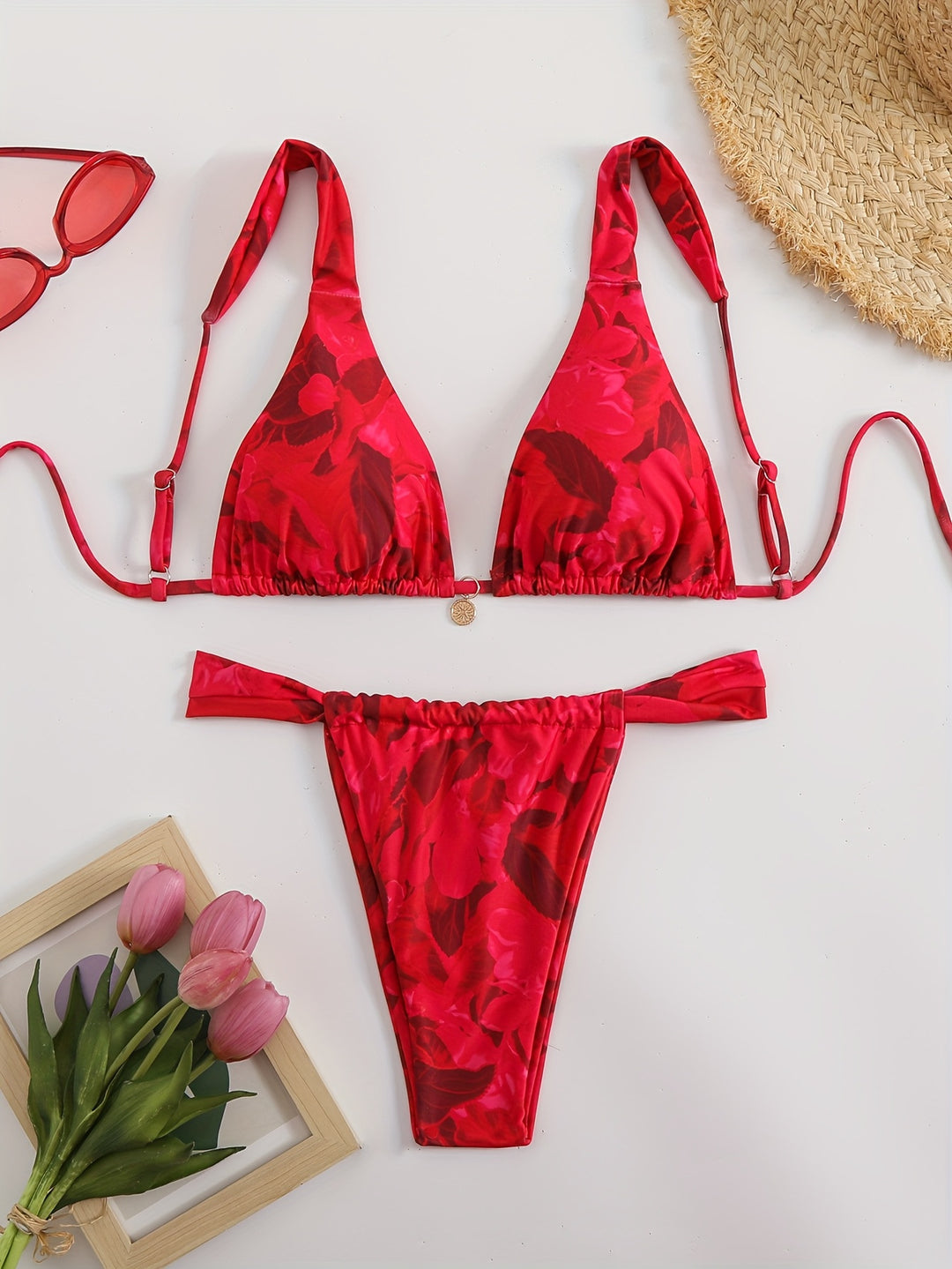 Dame Triangel-Bikini med komfortable justerbare stropper Skovae