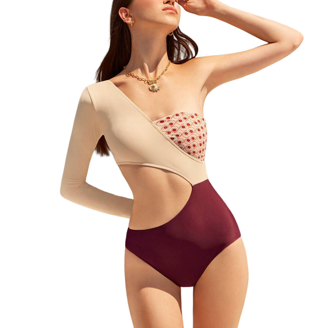 Dame Én-delt Badeanzug med trendy asymmetrisk design og legende cut-out Stilla