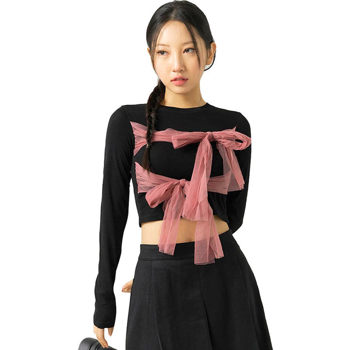 Femme Langærmet Nyhed Slips-Front Top Stilla