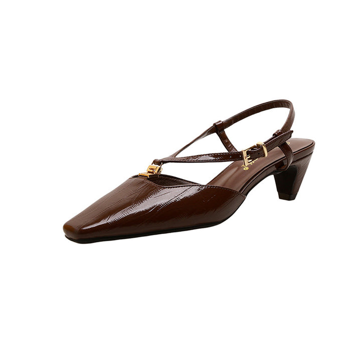 Dame Sling-pumps med elegant spænde detaljer og spidse former Stilla