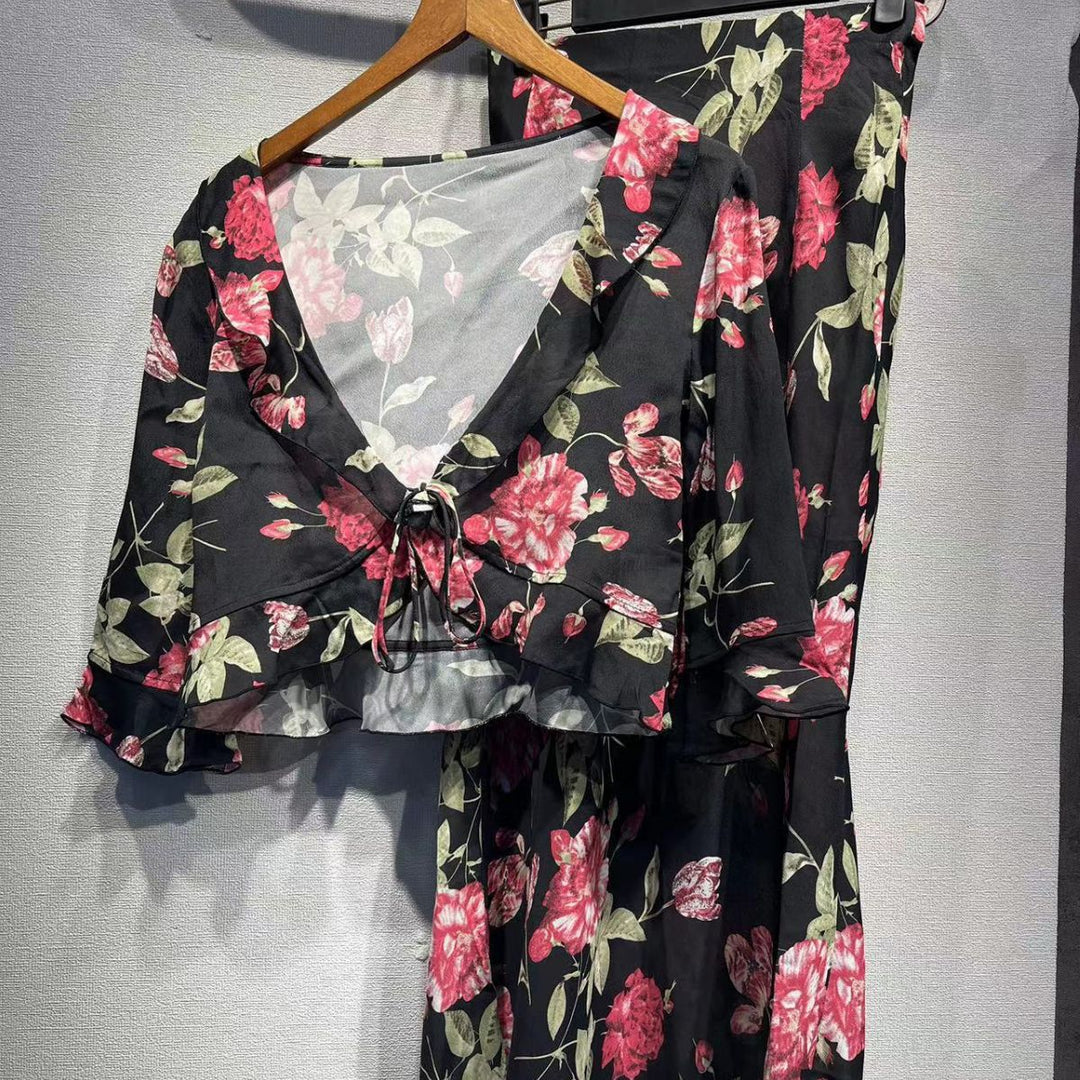 Dame sommerkjole med floralt design og blødt stof Stilla