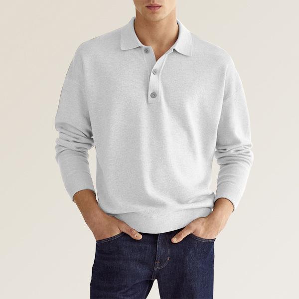 Herre polo T-shirt lavet af blødt strikstof med knaplukning og afslappet snit Stilla