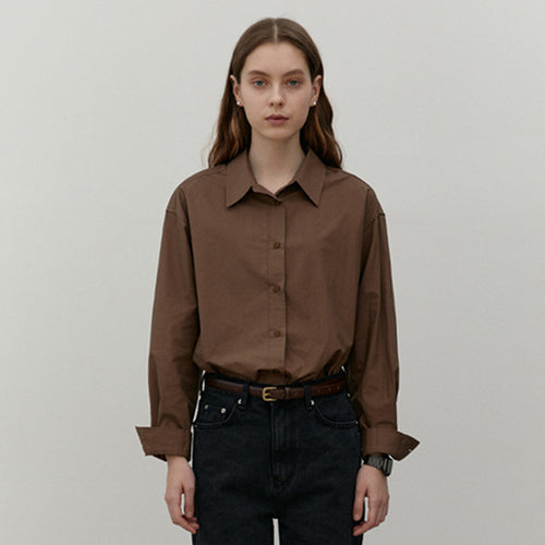 Damer Klassisk Langærmet Bluse med minimalistiske Knapdetaljer og afslappet Snit Stilla