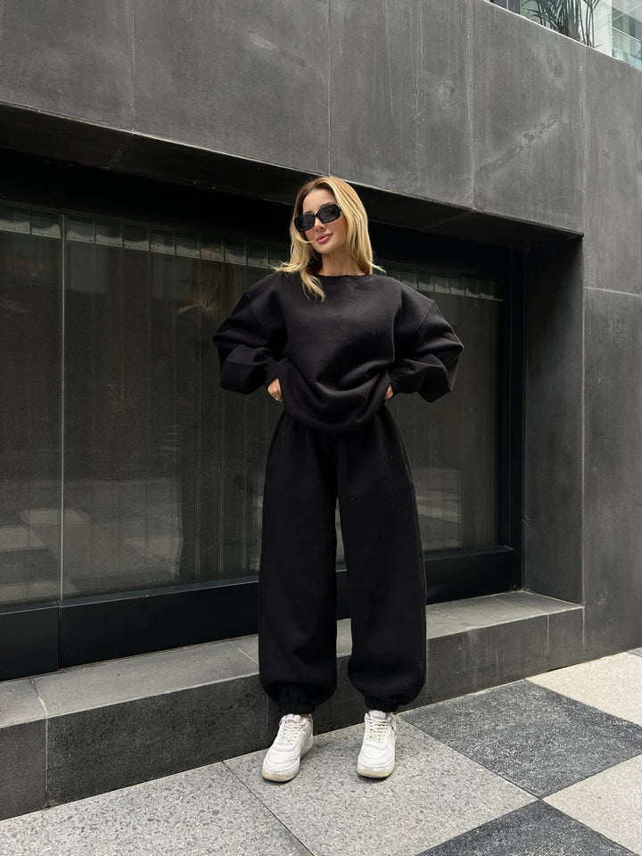 Kvinder casual fleece sweater og joggingbukser sæt Skovae