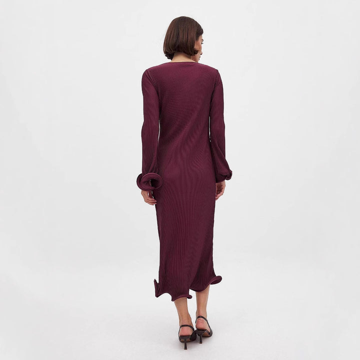 Dame Elegant Maxikjole med plisseret Design og afslappet Snit Stilla