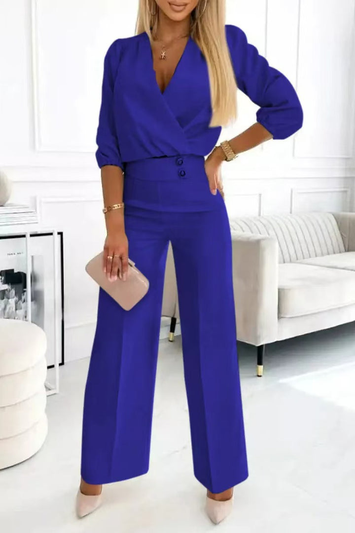 Kvinderne elegante jumpsuit med indviklet top og højtaljede ben Stilla