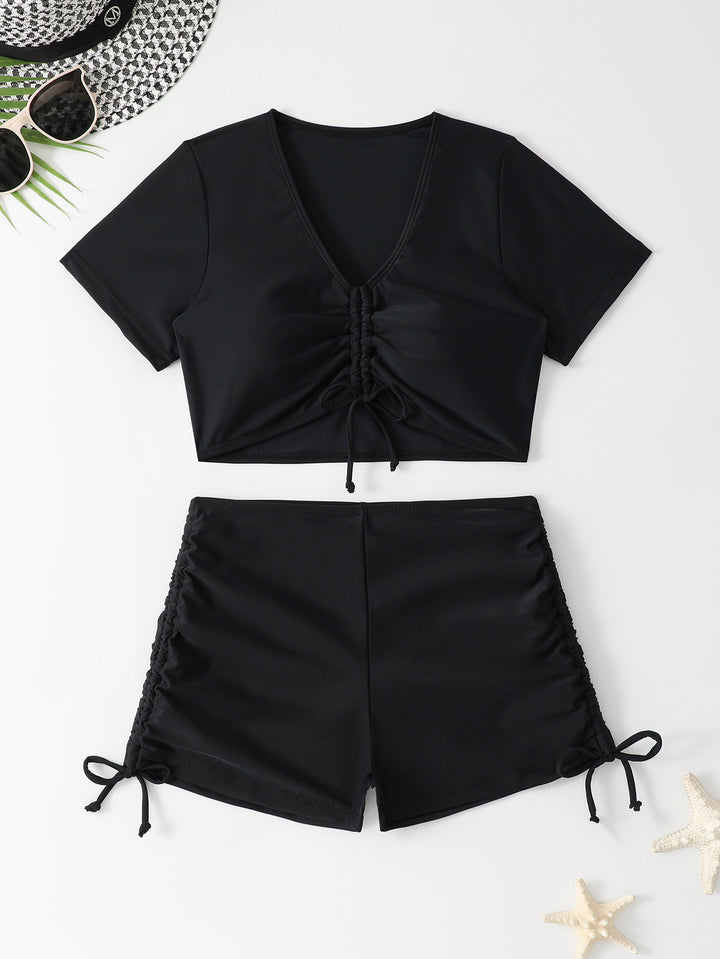 Dame sporty Crop-Top og shorts sæt Skovae