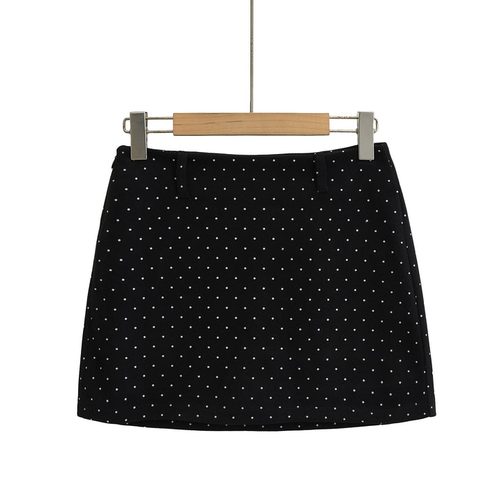 Dame Modisk Mini Skirt med Prikkemønster og Høj Talje Stilla