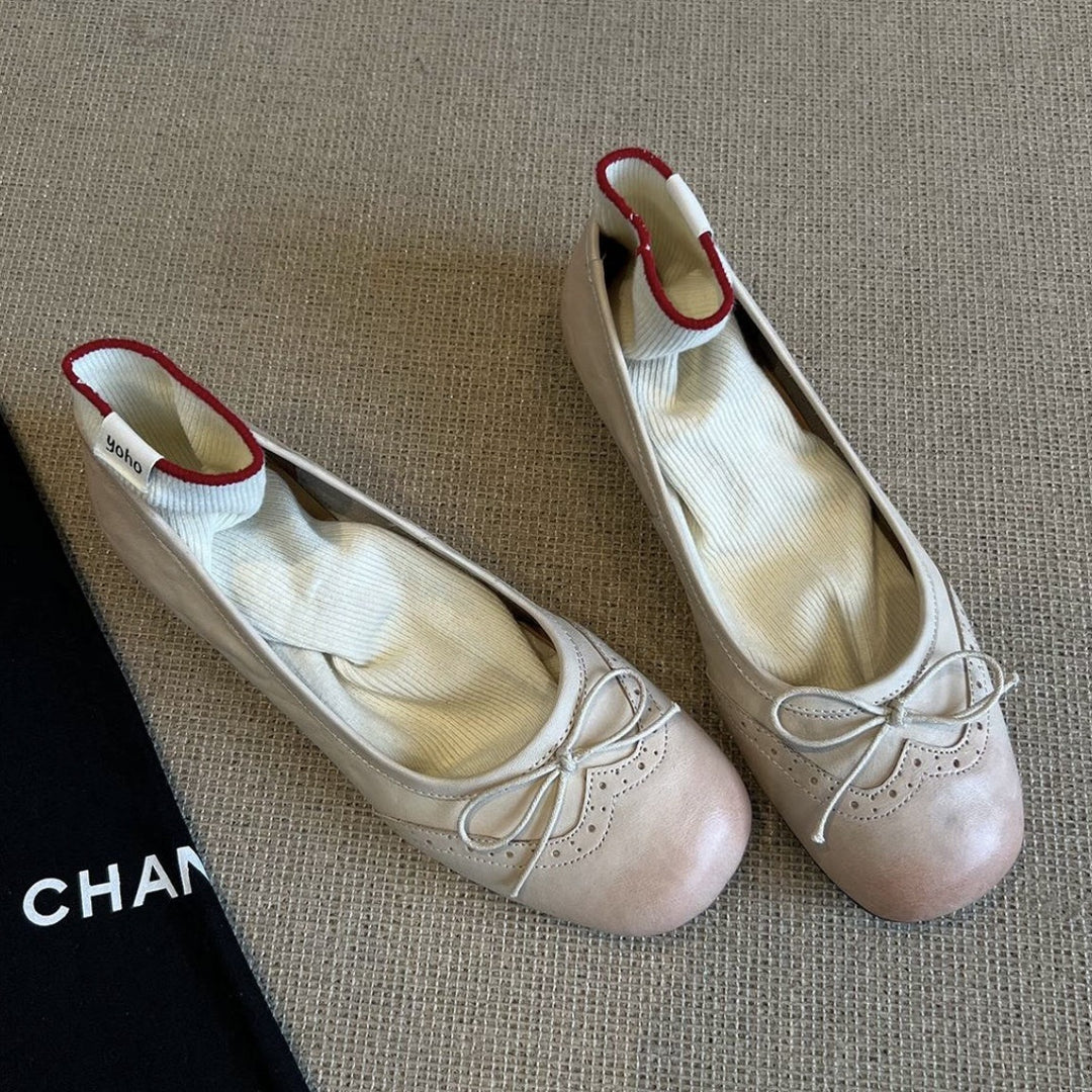 Dame Elegante Ballerina Flats med Sløjfedetalje Stilla