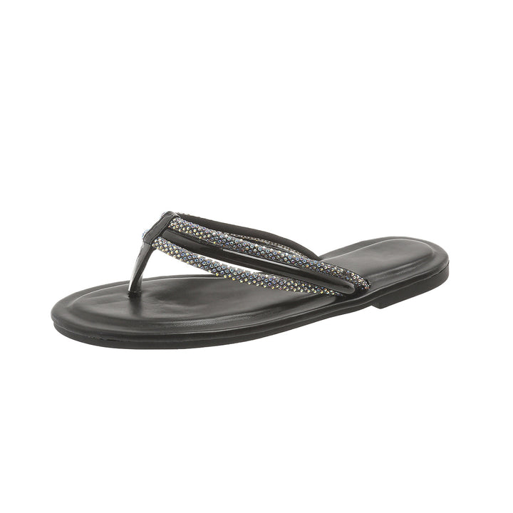 Dame flip-flops med funklende strass-detalje og fleksibel sål Stilla
