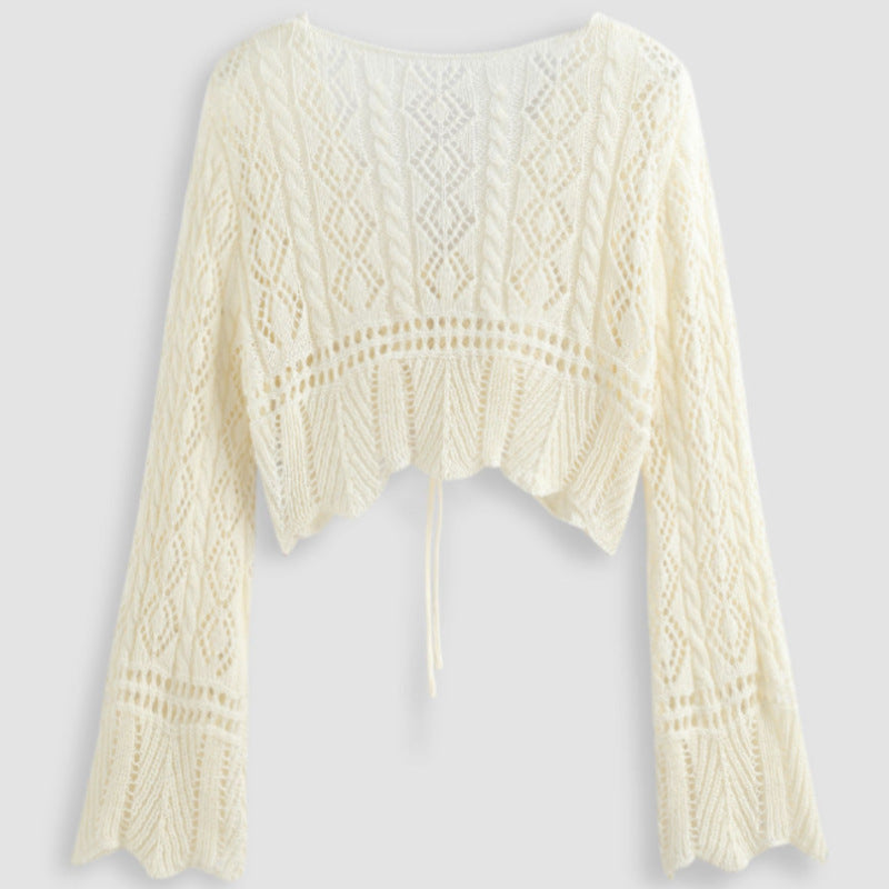 Femme Cropped Spids-Cardigan Stilla