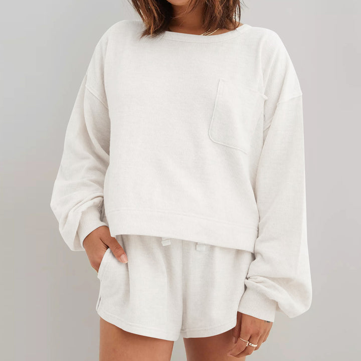 Dame fritids-loungewear-sæt med løs pasform og praktiske lommer Stilla