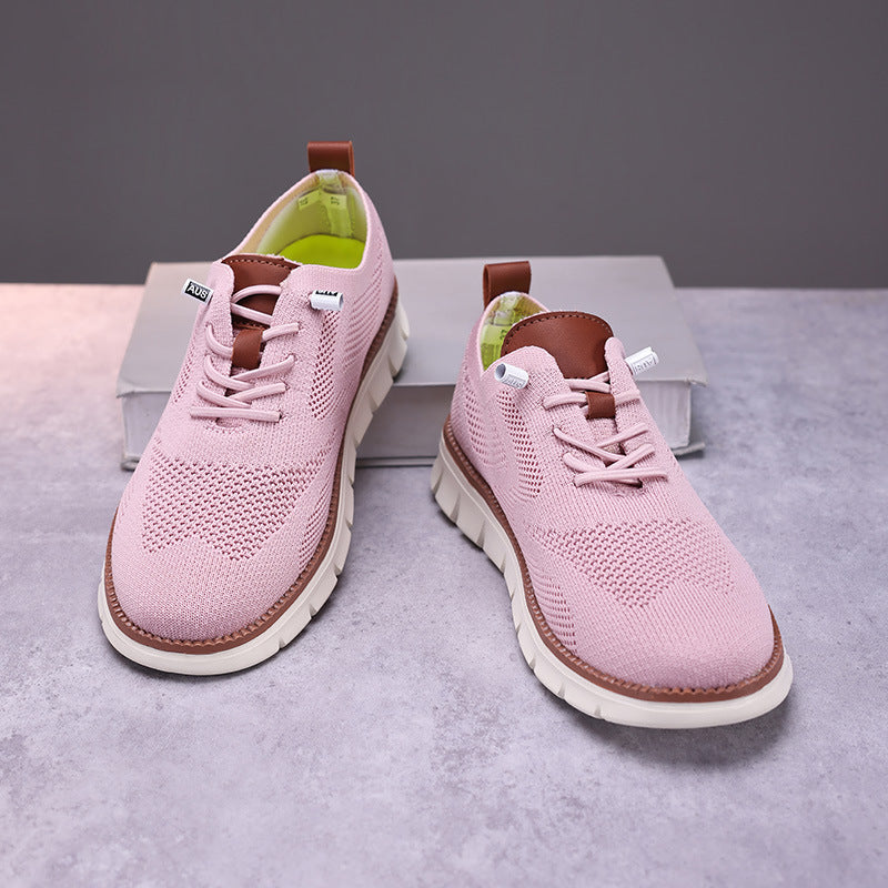 Dame nan strikket Derby-sneaker med fleksibel rillebund og polstret komfortsål Skovae