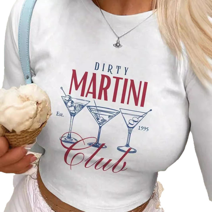 Dame Korte ærmer T-shirt med iøjnefaldende motorcykel-design Skovae