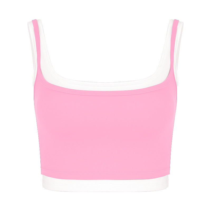 Dame sporty bustier med brede stropper og dobbelt krave Stilla
