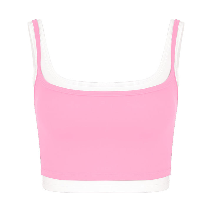 Dame sporty bustier med brede stropper og dobbelt krave Stilla