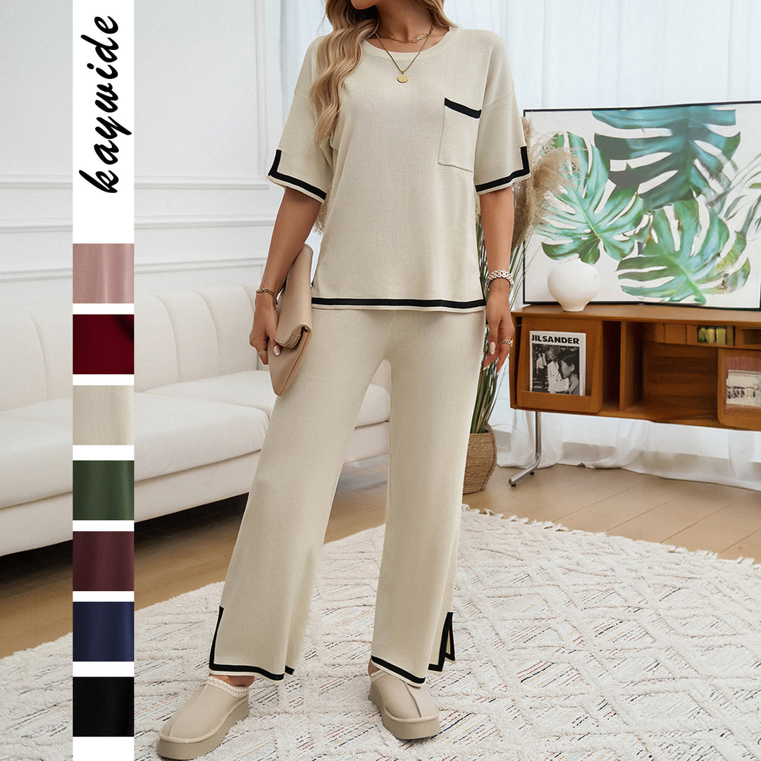 Dame Lækkert To-delt Sæt med Overskåret Ærmer og Modige Accenter Stilla