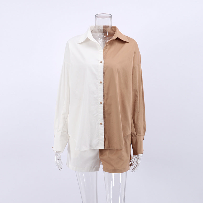 Dame Oversized Skjorte med asymmetrisk Snit og moderne Knapdetaljer Stilla