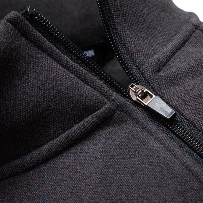 Herrer med ståkravepullover med asymmetrisk skulderlynlås og raglanærmer Skovae