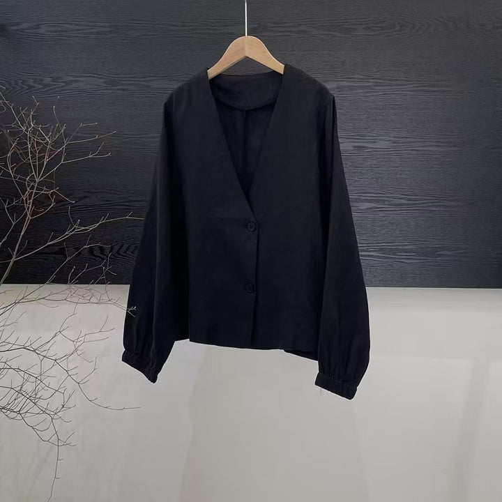 Femme Elegante Linned Omslagskjorte Stilla