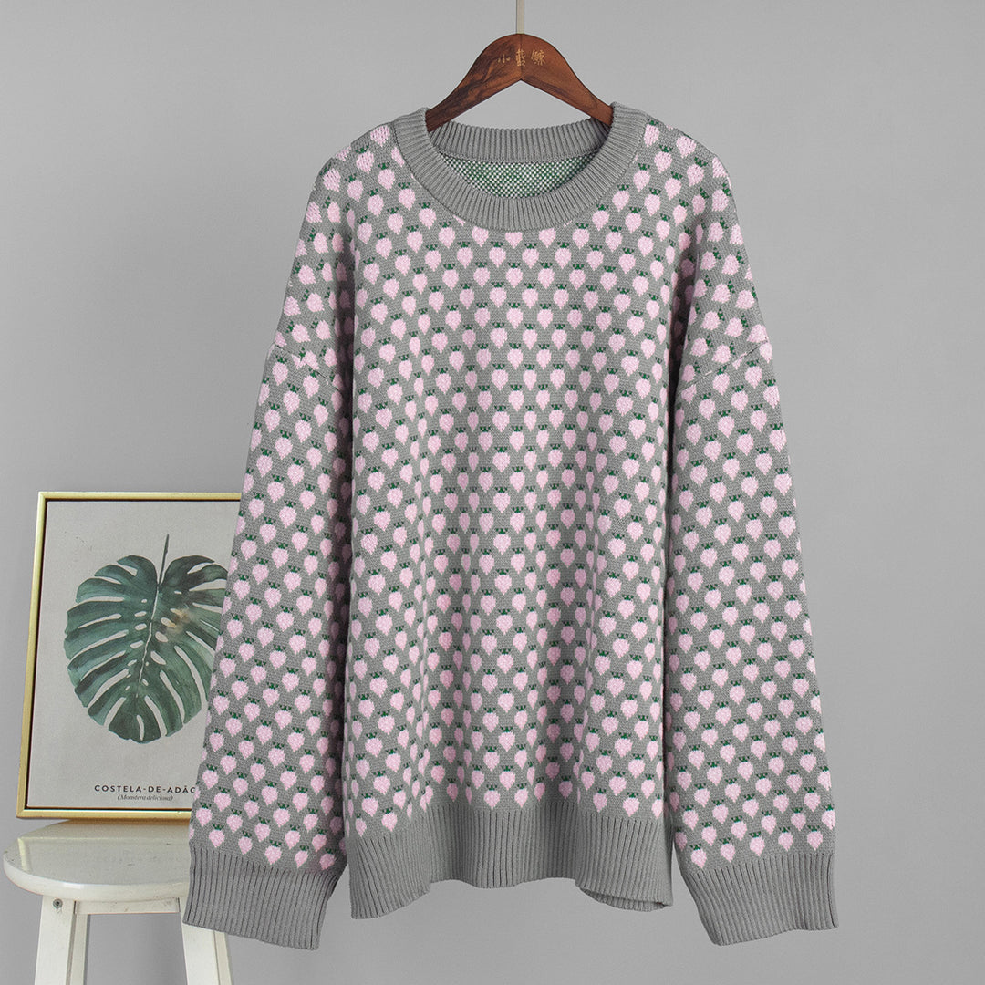Kvinders oversized sweater med blomsterprint Stilla
