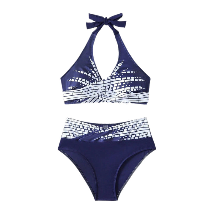 Dame triangel bikini med moderne snit og grafisk design Skovae